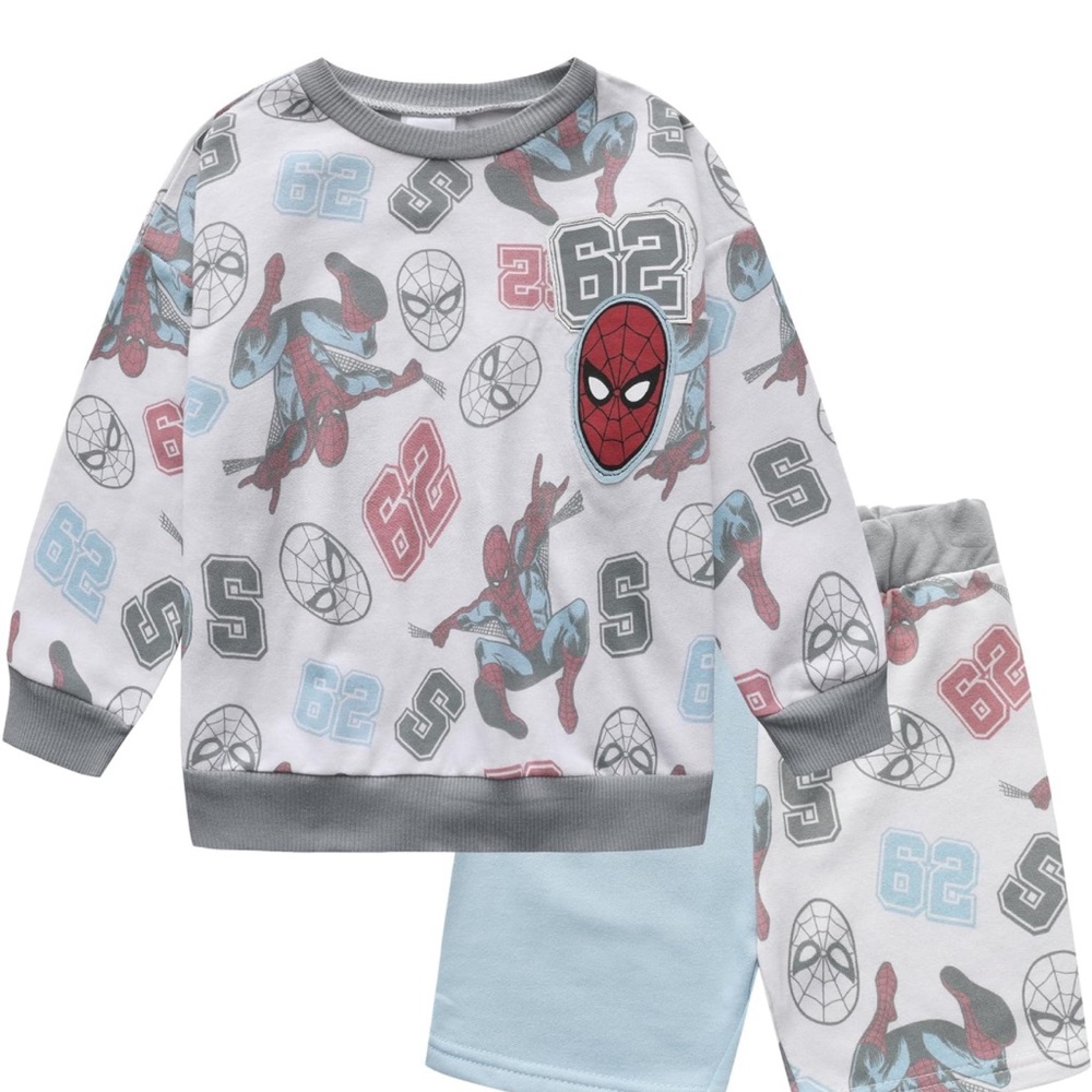 Marvel Spider-Man Boys 2 Piece Shirt and Shorts Set for Toddlers and Big Kids